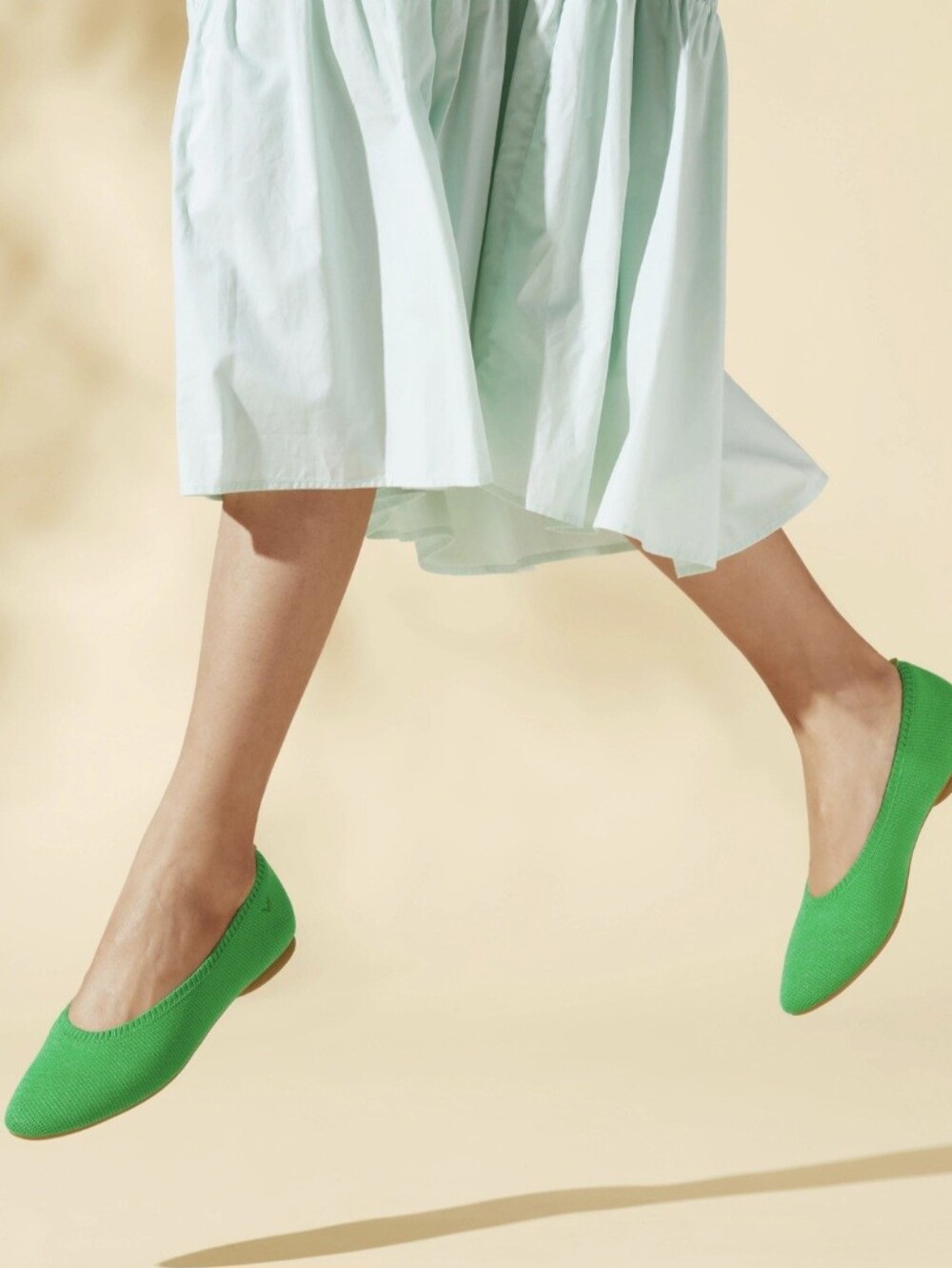 Vivaia Green Knit Ballet Flats - Slip-On Women's Loafers
